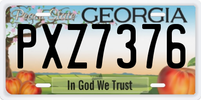 GA license plate PXZ7376