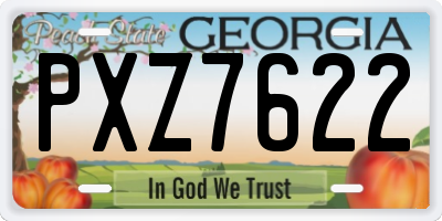 GA license plate PXZ7622