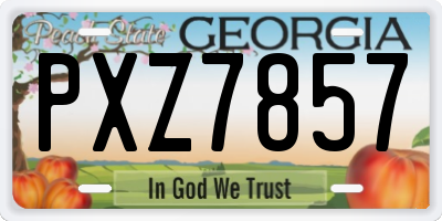 GA license plate PXZ7857