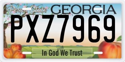 GA license plate PXZ7969