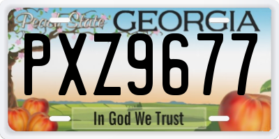 GA license plate PXZ9677
