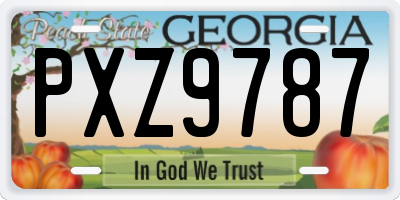 GA license plate PXZ9787