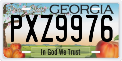 GA license plate PXZ9976
