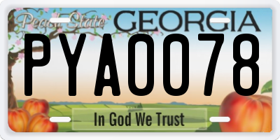 GA license plate PYA0078