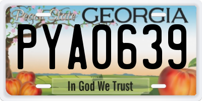 GA license plate PYA0639