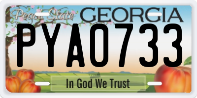 GA license plate PYA0733