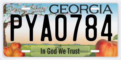 GA license plate PYA0784
