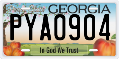 GA license plate PYA0904
