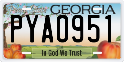 GA license plate PYA0951