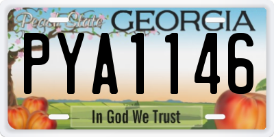 GA license plate PYA1146