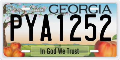 GA license plate PYA1252