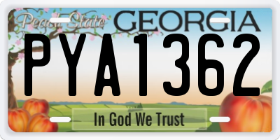 GA license plate PYA1362