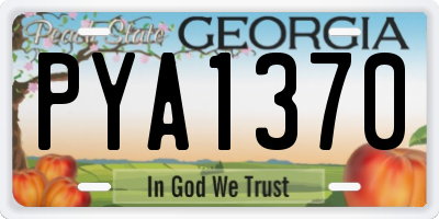 GA license plate PYA1370