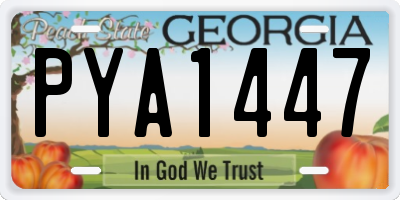 GA license plate PYA1447