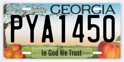GA license plate PYA1450
