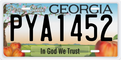 GA license plate PYA1452