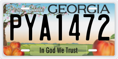 GA license plate PYA1472