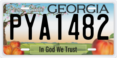GA license plate PYA1482