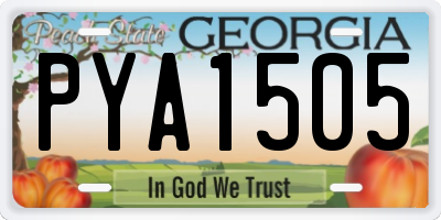 GA license plate PYA1505