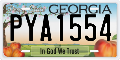 GA license plate PYA1554