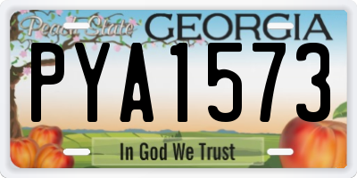 GA license plate PYA1573