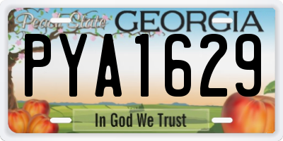 GA license plate PYA1629