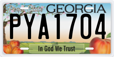 GA license plate PYA1704