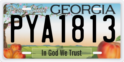 GA license plate PYA1813