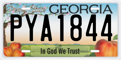 GA license plate PYA1844