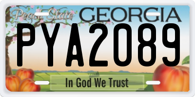 GA license plate PYA2089