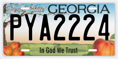 GA license plate PYA2224