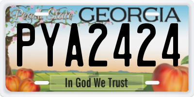 GA license plate PYA2424