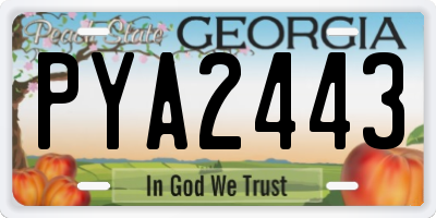 GA license plate PYA2443