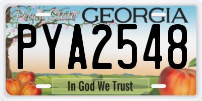 GA license plate PYA2548