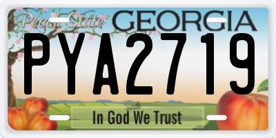 GA license plate PYA2719