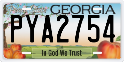 GA license plate PYA2754