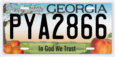 GA license plate PYA2866