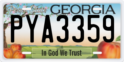 GA license plate PYA3359