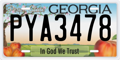 GA license plate PYA3478