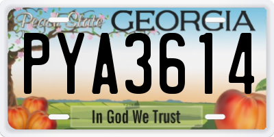 GA license plate PYA3614