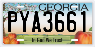 GA license plate PYA3661