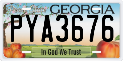 GA license plate PYA3676