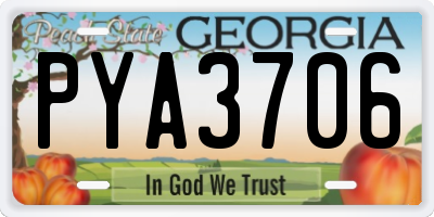 GA license plate PYA3706