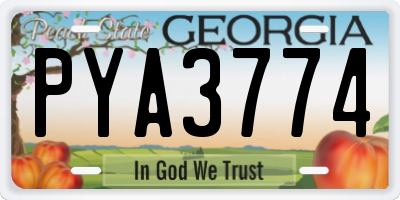 GA license plate PYA3774