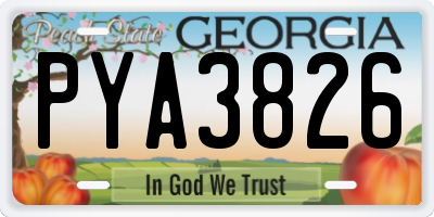GA license plate PYA3826