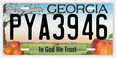 GA license plate PYA3946