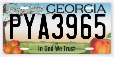 GA license plate PYA3965