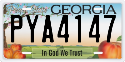 GA license plate PYA4147