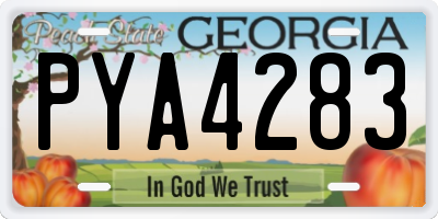 GA license plate PYA4283
