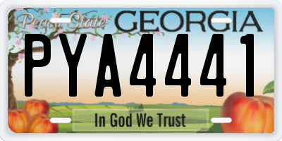 GA license plate PYA4441